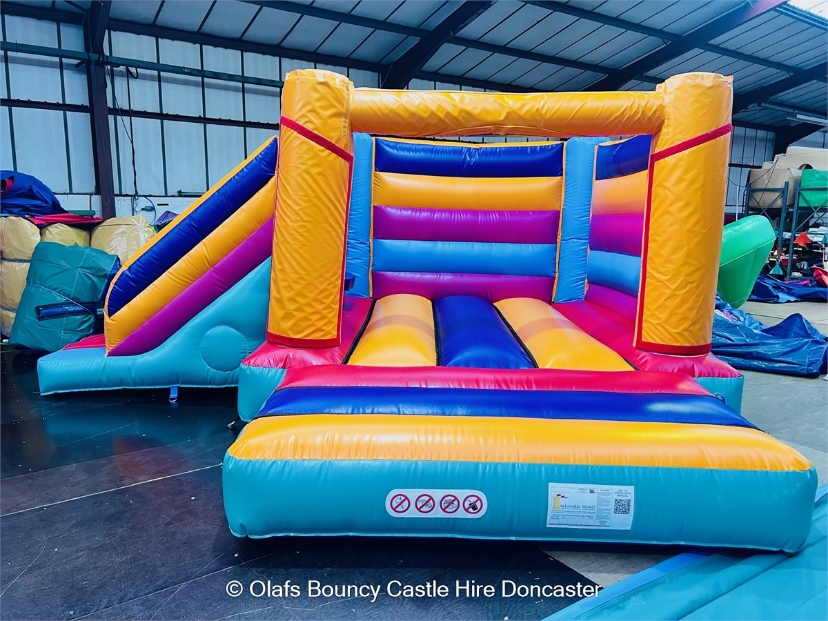 Plain Multi-Coloured H-Frame Side Slide & Bounce For Hire in Doncaster